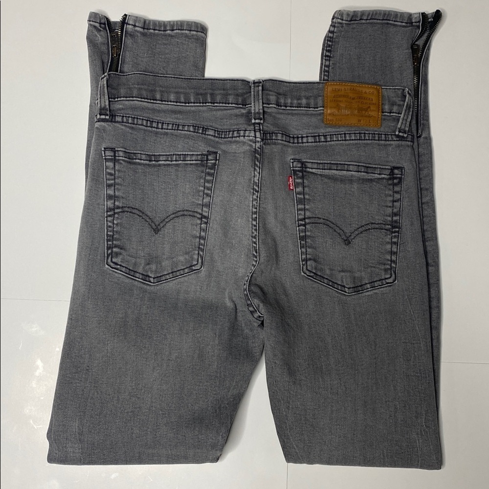 Levi's Lot 510 Grey Ankle Zip Denim Skinny’s - Picture 3 of 13